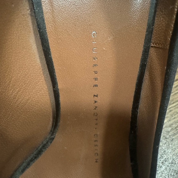 Giuseppe Zanotti Black Satin Embellished Peep-Toe Heels - Picture 7 of 11